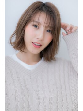 カバーヘア ブリス 川口(COVER HAIR bliss) シースルーバングxくすみピンク♪ルーズな外ハネボブY川口