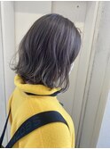 透け感あるダークグレージュ×切りっぱなしボブ♪