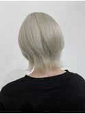 □デザインカラーレイヤーカットウエットヘアオリーブベージュ