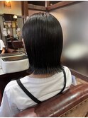 丸みショート/前髪/顔周りカット/濱崎優/白髪ぼかし