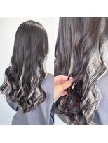 アテム 上安店(Atem)&nbsp;インナーカラー　ブラック×ホワイトベージュ