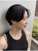 丸みショートシースルーバングくびれショートボブミニボブ