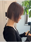 大人ボブ　切りっぱなしボブ　前下がりボブ　縮毛矯正　髪質改善