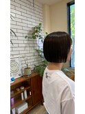 切りっぱなしナチュラルストレートミニボブ髪質改善20代30代40代