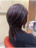 小顔補正ロングウルフカット