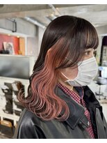 モモ(momo)&nbsp;人気インナーカラー/イヤリングカラーオレンジ/オレンジベージュ