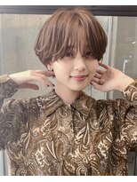 ベル 銀座5丁目店(Belle)&nbsp;韓国風スタイル　小顔スリークショート×ピンクベージュ【銀座】