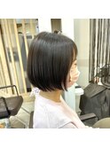 八戸 ショートボブ 顎ライン 前髪あり 軽め 20代 30代 40代