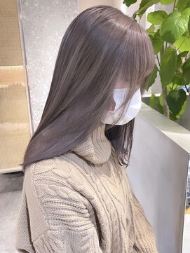 サンク 原宿 表参道(cinq) ミルクティーベージュダブルカラーインナーカラーケアブリーチ