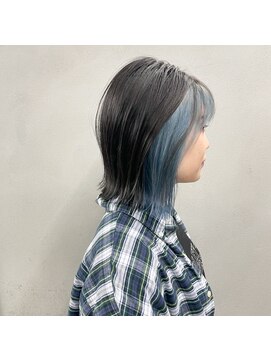 タグ(#tag) #ぱつんとボブ×インナーブルー