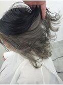 インナーカラー×アッシュグレー