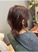 ウルフ×ハイライト×ピンクベージュ