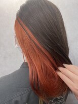 ミクマル(micmal)&nbsp;大人可愛い美人小顔カットインナーカラー透け感ブラッドオレンジ