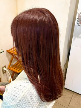 ネオリーブカップ 町田店(Neolive capu) ブリーチなし艶感ピンクブラウンカラー【町田/暖色/韓国風】