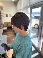 ヘアーワークス ボナ(HAIR WORKS bona.)&nbsp;くびレイヤー 大人ショートボブ オージュアカラー/白髪ぼかし