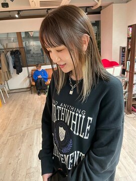 シャンプーボーイ 佐賀(SHAMPOO BOY) 大人可愛い韓国シースルーバング インナーカラー