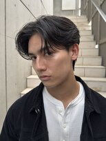 センターパートニュアンスパーマ