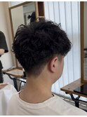 メンズ 刈り上げショート シャドウパーマ 絶壁解消