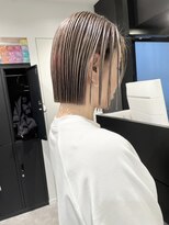 ケンジ 横浜(KENJE)&nbsp;切りっぱなしボブ/ハイライト/ミルクティーグレージュ