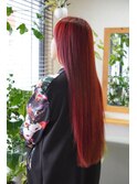 ダブルカラー×ワインレッド