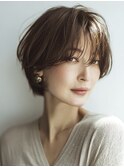 ◇大人可愛い20代30代40代50代前下がりショートボブ丸みショート