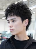 原宿メンズパーマルーズショートアクティブショートツイスパ緩め