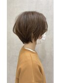 大人ショートボブand透明感カラー