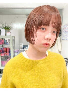 ヒビヲ(HIBIO) ダブルカラーベージュカラーハイトーンカラーケアブリーチボブ