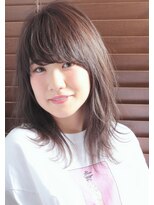 丸型を菱形フォルムの小顔レイヤーで似合わせカットと前髪パーマ