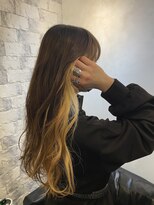 オーブ ヘアー アズール 吉祥寺店(AUBE HAIR azul) イエロー　インナーカラー