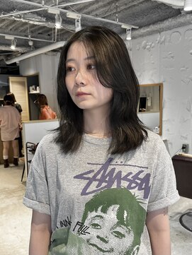 コフィー バイ メルト 吉祥寺(cofy by melt) 【中澤彩乃】レイヤーカットオリーブグレージュ前髪なし透明感