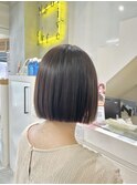 ラベンダーベージュ　テリボブ　美髪ストレート