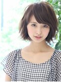 ■くせ毛風斜めバング外ハネウルフボブM.SLASH自由が丘19-13
