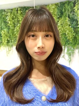 ビューブルー 亀戸錦糸町(VIEW BLUE) 美髪カールピンクブラウン韓国レイヤーロングセミディ顔周り前髪