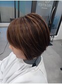 白髪ぼかしハイライトメッシュ
