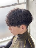 心斎橋シャドウパーマメンズマッシュウルフカット波巻きパーマ
