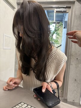 キーチェ 梅田中崎町(keych) レイヤーカット/髪質改善/オリーブベージュ/前髪カット