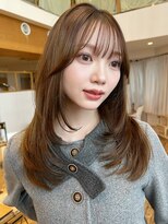 バイオレット 表参道店(Violet) 顔周りカットミディアムレイヤーハッシュカットシースルーバング