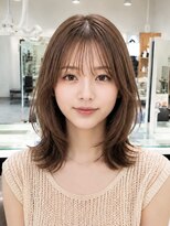 ネオリーブウリ 二子玉川店(Neolive uri) ダークパープルレイヤーカットミルクブラウン髪質改善