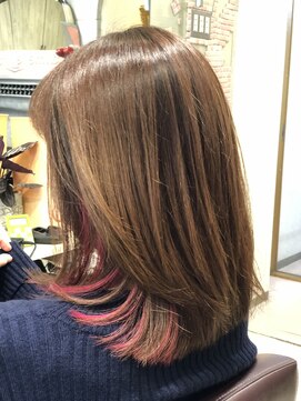エメールヘア(aimere hair) 当店１番人気のピンクインナーカラー