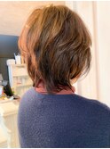 福山市 人気　丸みショートボブ、丸みショートウルフCaary