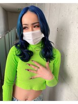 ガルボ ヘアー(garbo hair)&nbsp;#ガルボ#ハイトーン#ブルーカラー#ブリーチ#個性派カラー