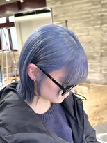 ペールブルーカラーダブルカラーインナーカラーケアブリーチ
