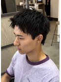 大分メンズスパイキーショートツイストスパイラルパーマ刈り上げ