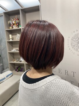 プレビア 上尾店(PREVIA) デザインカラー/レイヤーカット/ウェットヘア/オリーブベージュ