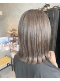 ショコラブラウン艶カラー大人可愛い切りっぱなしぱつっとボブ