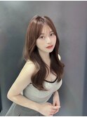 韓国ヘーゼルブラウンベージュ#レイヤーカット#髪質改善#前髪