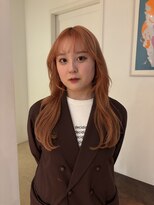 サラ 天神大名店(SARA)&nbsp;【オレンジ】ブリーチあり／ガーリー/オレンジベージュ