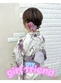 結べない長さのボブアゴくらいボブでもアップアレンジ☆
