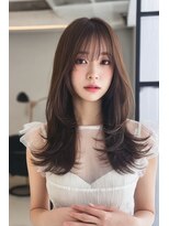 ケシキ 表参道 原宿(kesiki.)&nbsp;ミディアムレイヤー顔周りレイヤーハッシュカット韓国へア